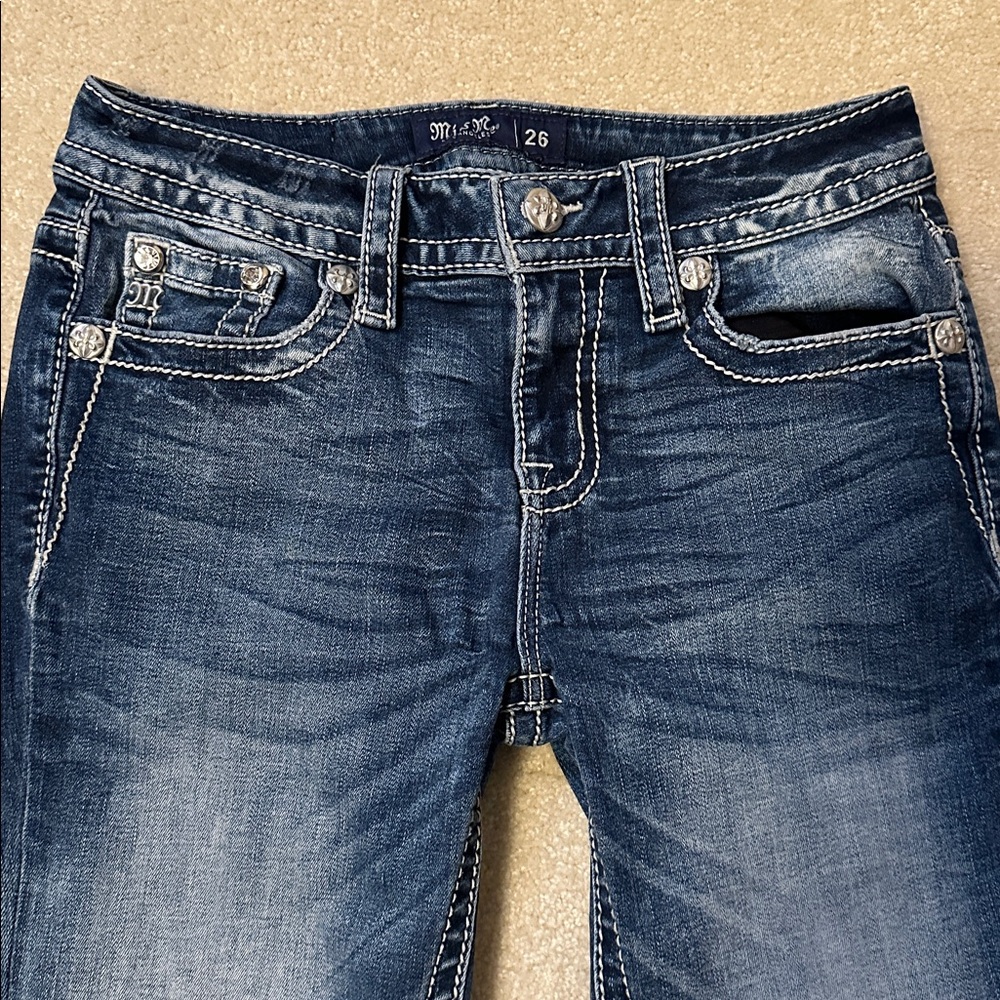 Miss Me Mid rise Boot cut jeans 26 X 32 - Picture 3 of 16
